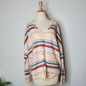 Urban Outfitters Stripe Button Up Sweater